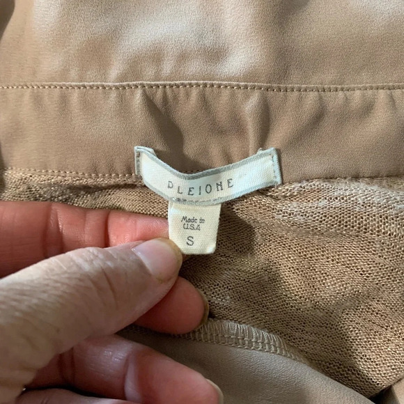 Pleione women's tan oversized button up blouse - Picture 4 of 6